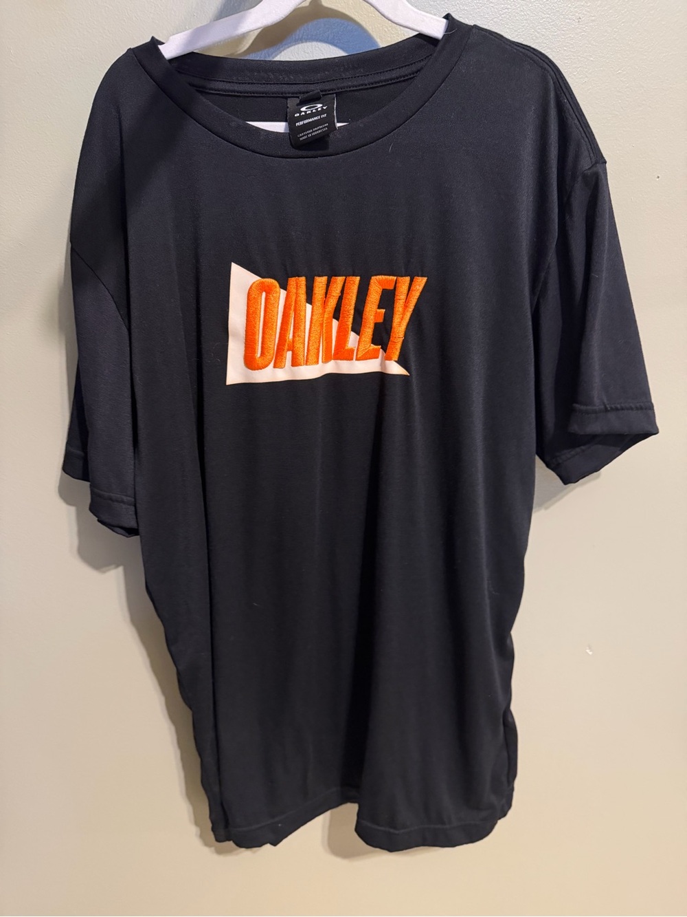 Oakley Black Short-Sleeve Tee with Orange Logo